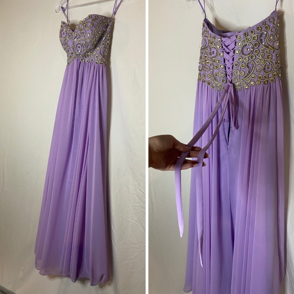 SLEEVELESS LILIAC PROM DRESS